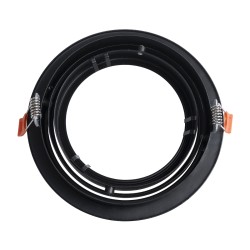 VITA 77851 Χωνευτή Κινούμενη Βάση για Σποτ AR111 για Ντουί GU10/GU5.3 IP20 - Μαύρο Ματ - Μ18 x Π18 x Υ4.5cm / Q16.5cm