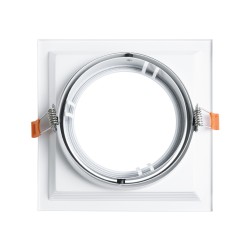 VITA 77852 Χωνευτή Κινούμενη Βάση για Σποτ AR111 για Ντουί GU10/GU5.3 IP20 - Λευκό - Μ18 x Π18 x Υ4.5cm / Q17.5 x 17.5cm