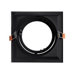 VITA 77853 Χωνευτή Κινούμενη Βάση για Σποτ AR111 για Ντουί GU10/GU5.3 IP20 - Μαύρο Ματ - Μ18 x Π18 x Υ4.5cm / Q17.5 x 17.5cm