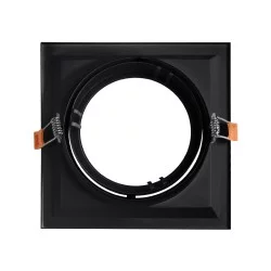 VITA 77853 Χωνευτή Κινούμενη Βάση για Σποτ AR111 για Ντουί GU10/GU5.3 IP20 - Μαύρο Ματ - Μ18 x Π18 x Υ4.5cm / Q17.5 x 17.5cm