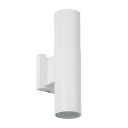 WALLY 77871 Μοντέρνο Φωτιστικό Τοίχου - Απλίκα με Ντουί 2 x GU10 AC 220-240V Αδιάβροχο IP65 - Λευκό Ματ - Μ6.4 x Π11 x Υ25cm