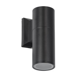 WALLY 77872 Μοντέρνο Φωτιστικό Τοίχου - Απλίκα με Ντουί 1 x GU10 AC 220-240V Αδιάβροχο IP65 - Μαύρο Ματ - Μ6.4 x Π11 x Υ17cm