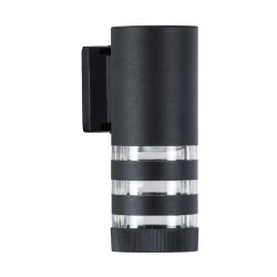 ORION 77882 Μοντέρνο Φωτιστικό Τοίχου - Απλίκα με Ντουί 1 x GU10 AC 220-240V Αδιάβροχο IP65 - Μαύρο Ματ - Μ9 x Π15 x Υ23.2cm