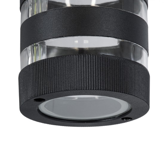 ORION 77882 Μοντέρνο Φωτιστικό Τοίχου - Απλίκα με Ντουί 1 x GU10 AC 220-240V Αδιάβροχο IP65 - Μαύρο Ματ - Μ9 x Π15 x Υ23.2cm