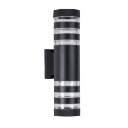 ORION 77883 Μοντέρνο Φωτιστικό Τοίχου - Απλίκα με Ντουί 2 x GU10 AC 220-240V Αδιάβροχο IP65 - Μαύρο Ματ - Μ9 x Π15 x Υ35.5cm