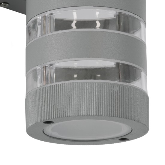 ORION 77885 Μοντέρνο Φωτιστικό Τοίχου - Απλίκα με Ντουί 2 x GU10 AC 220-240V Αδιάβροχο IP65 - Γκρι Ματ - Μ9 x Π15 x Υ35.5cm