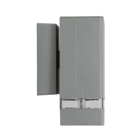 QUATRO 77894 Μοντέρνο Φωτιστικό Τοίχου - Απλίκα με Ντουί 1 x GU10 AC 220-240V Αδιάβροχο IP65 - Γκρι Ματ - Μ11 x Π10 x Υ16.5cm