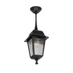 SOLME 203-0209 Vintage Φωτιστικό Οροφής με Ντουί 1 x E27 AC 220-240V IP44 - Μαύρο - Μ15 x Π15 x Υ27cm