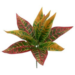 RED AGLAONEMA 78275 Τεχνητό Φυτό Αγλαόνημα Κοκκ. - Μπουκέτο Διακοσμητικών Φυτών - Κλαδιών με Φύλλωμα Πράσινο - Πορτοκαλί - Κόκκινο Υ27cm