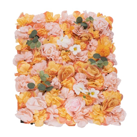 Artificial Garden ROSES STORY ORANGE 78333 Τεχνητό Διακοσμητικό Πάνελ Λουλουδιών - Κάθετος Κήπος σύνθεση Αμβροσία Μ60 x Π40 x Υ6cm