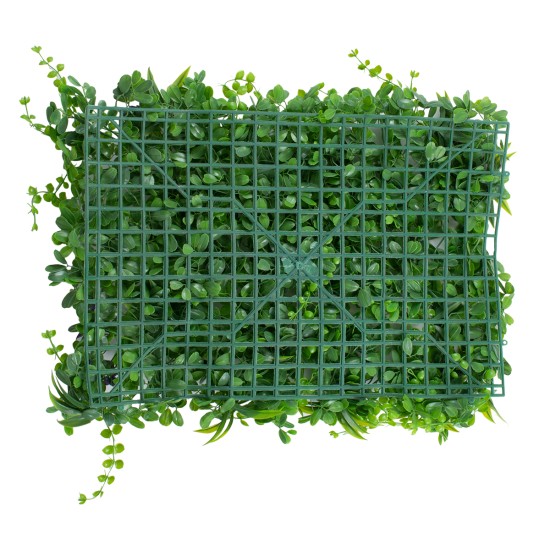 PEPPEROMIA 78434 Artificial Wall Plant Panel / Vertical Garden  Peperomia & Zebrina - Green - L60 x W9 x H40cm