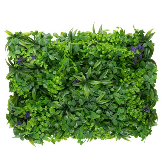 PEPPEROMIA 78434 Artificial Wall Plant Panel / Vertical Garden  Peperomia & Zebrina - Green - L60 x W9 x H40cm