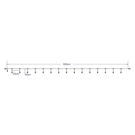 78982 WIRE GARLAND Καλωδιογιρλάντα PVC 5 Μέτρων με 15 Ντουί E27 με Πρίζα Schuko Επεκτεινόμενη Αδιάβροχη IP65 78982 WIRE GARLAND Καλωδιογιρλάντα PVC 5 Μέτρων με 15 Ντουί E27 με Πρίζα Schuko Επεκτεινόμενη Αδιάβροχη IP65