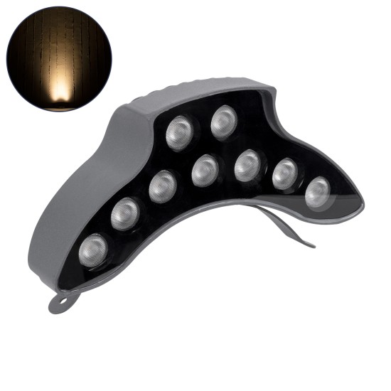 TREEPINA 90682 Κυρτή Μπάρα Φωτισμού Wall Washer για Φυτά - Δέντρα LED 9W 990lm 30° DC 24V Αδιάβροχο IP65 Θερμό Λευκό 2700K Dimmable - Bridgelux SMD Chip - Γκρι Ανθρακί - Μ20.5 x Π5.5 x Υ12cm - 3 Χρόνια Εγγύηση