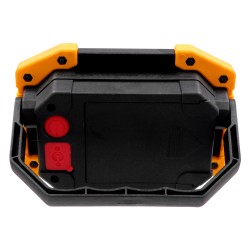 HELPLAMP 79037 Προβολέας Φακός Camping LED 20W 2000lm 120° DC 5V με Επαναφορτιζόμενη Μπαταρία Li-ion 3.6V 2x18650 4600mAh IP20 Ψυχρό Λευκό 6000K - Sanan COB Chip - Μαύρο & Κίτρινο - Μ11.5 x Π10 x Υ23cm - 1 Χρόνο Εγγύηση