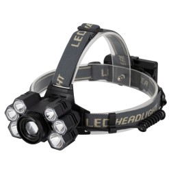 79061 Φακός Κεφαλής Επαναφορτιζόμενος Zoom LED CREE XML2-T6 Chip 90 Watt 9000lm με 2 x 18650 Μπαταρίες 13600mAh Ψυχρό Λευκό 6000K