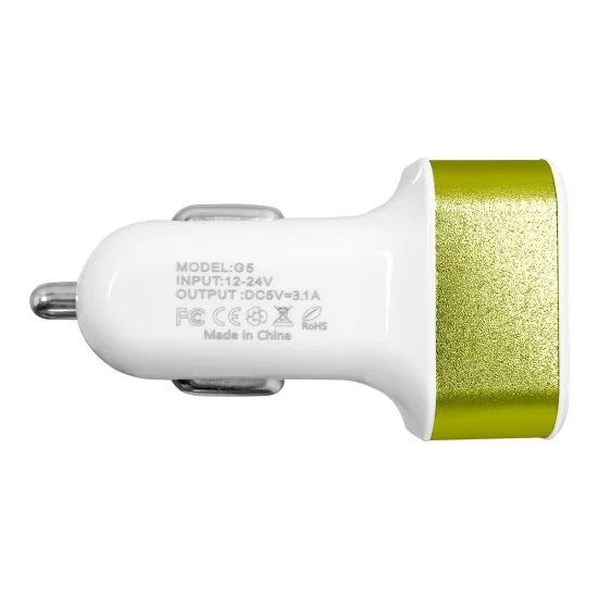 Globostar® 79502 Πράσινος Φορτιστής Αυτοκινήτου DC 12-24V με 3 Εξόδους USB DC 5V Max 3.1A 20W και Καλώδιο USB σε Type-C Globostar® 79502 Πράσινος Φορτιστής Αυτοκινήτου DC 12-24V με 3 Εξόδους USB DC 5V Max 3.1A 20W και Καλώδιο USB σε Type-C
