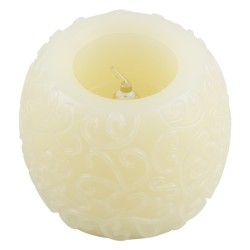 CANDLE 79537 Διακοσμητικό Realistic Κερί με LED Εφέ Κινούμενης Φλόγας - Μπαταρίας 3 x LR1130 Θερμό Λευκό 2700K Μπεζ D6 x H5cm