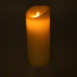 FIREFLAME 79544 Διακοσμητικό Κερί Παραφίνης με Εφέ Κινούμενης Φλόγας & IR Ασύρματο Χειριστήριο LED 0.5W 25lm 180° DC 3V με 2xAA Μπαταρίες IP20 Θερμό Λευκό 2700K Dimmable - Μπεζ -  Μ10 x Π10 x Υ25cm - 2 Χρόνια Εγγύηση