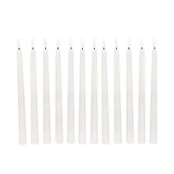 CANDLESTICKS 79564 Διακοσμητικό Κερi Κηροπηγίου με Εφέ Κινούμενης Φλόγας & IR Ασύρματο Χειριστήριο LED 0.5W 25lm 180° DC 3V με 2xAA Μπαταρίες IP20 Θερμό Λευκό 2700K - Λευκό - Μ2 x Π2 x Υ27.5cm - Πακέτο 12 Τεμαχίων - 2 Χρόνια Εγγύηση