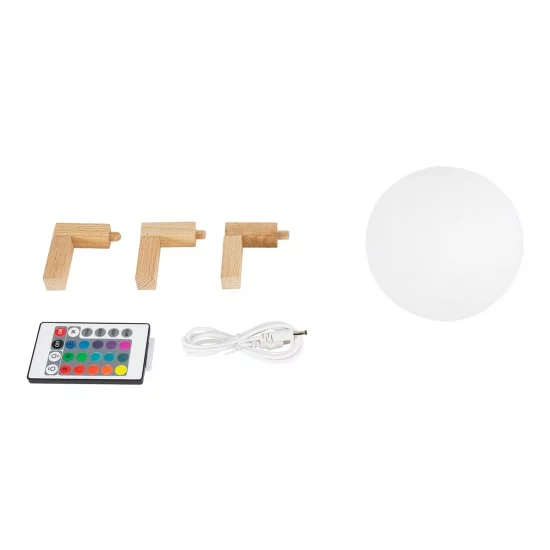 MOON 79606 Επιτραπέζιο Φωτιστικό Πορτατίφ LED 2W 120lm 360° DC 5V IP20 RGBW Dimmable Λευκό Πλαστικό με Μπεζ Ξύλο - Μ12 x Π12 x Υ15cm - 2 Xρόνια Εγγύηση MOON 79606 Επιτραπέζιο Φωτιστικό Πορτατίφ LED 2W 120lm 360° DC 5V IP20 RGBW Dimmable Λευκό Πλαστικό με Μπεζ Ξύλο - Μ12 x Π12 x Υ15cm - 2 Xρόνια Εγγύηση