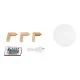 MOON 79606 Επιτραπέζιο Φωτιστικό Πορτατίφ LED 2W 120lm 360° DC 5V IP20 RGBW Dimmable Λευκό Πλαστικό με Μπεζ Ξύλο - Μ12 x Π12 x Υ15cm - 2 Xρόνια Εγγύηση MOON 79606 Επιτραπέζιο Φωτιστικό Πορτατίφ LED 2W 120lm 360° DC 5V IP20 RGBW Dimmable Λευκό Πλαστικό με Μπεζ Ξύλο - Μ12 x Π12 x Υ15cm - 2 Xρόνια Εγγύηση
