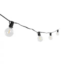 TWILIGHT 79667 Μοντέρνο Φωτιστικό Κήπου Γιρλάντα 7.7m με 15 Λάμπες & IR Ασύρματο Χειριστήριο LED 9W 810lm 360° DC 3.7V με Ενσωματωμένο Φωτοβολταϊκό Panel 5.5V 1.5W & Επαναφορτιζόμενη Μπαταρία Li-ion 3.6V 1x18650 2200mAh Αδιάβροχο IP65 Θερμό Λευκό 