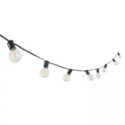 TWILIGHT 79669 Μοντέρνο Φωτιστικό Κήπου Γιρλάντα 14.5m με 50 Λάμπες LED 30W 2700lm 360° DC 3.6V με Ενσωματωμένο Φωτοβολταϊκό Panel 5.5V 5W & Επαναφορτιζόμενη Μπαταρία Li-ion 3.7V 3x18650 6600mAh Αδιάβροχο IP65 Θερμό Λευκό 2700Κ Dimmable - Sanan SMD Ch