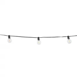 TWILIGHT 79669 Μοντέρνο Φωτιστικό Κήπου Γιρλάντα 14.5m με 50 Λάμπες LED 30W 2700lm 360° DC 3.6V με Ενσωματωμένο Φωτοβολταϊκό Panel 5.5V 5W & Επαναφορτιζόμενη Μπαταρία Li-ion 3.7V 3x18650 6600mAh Αδιάβροχο IP65 Θερμό Λευκό 2700Κ Dimmable - Sanan SMD Ch