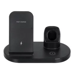 79698 Επιτραπέζια Σταθερή Βάση Ασύρματης Φόρτισης Fast Charging για Κινητά - Earphones - Smart Watches 3 Καναλιών - 1 Channel 15W Max (Phone) - 2 Channel 3W (Airpod) - 3 Channel 2W (Watch)