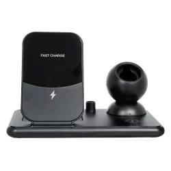 79699 Επιτραπέζια Σταθερή Βάση Ασύρματης Φόρτισης Fast Charging για Κινητά - Earphones - Smart Watches - Pencil 4 Καναλιών - 1 Channel 15W Max (Phone) - 2 Channel 3W (Airpod) - 3 Channel 2W (Watch) - 4 Channel 2W (Pencil)