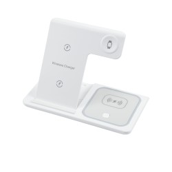 79706 Επιτραπέζια Σταθερή Βάση Ασύρματης Φόρτισης Fast Charging για Κινητά - Earphones - Smart Watches 15W Max - Λευκό