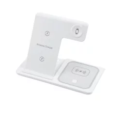 79706 Επιτραπέζια Σταθερή Βάση Ασύρματης Φόρτισης Fast Charging για Κινητά - Earphones - Smart Watches 15W Max - Λευκό