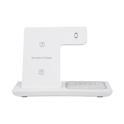 79706 Επιτραπέζια Σταθερή Βάση Ασύρματης Φόρτισης Fast Charging για Κινητά - Earphones - Smart Watches 15W Max - Λευκό