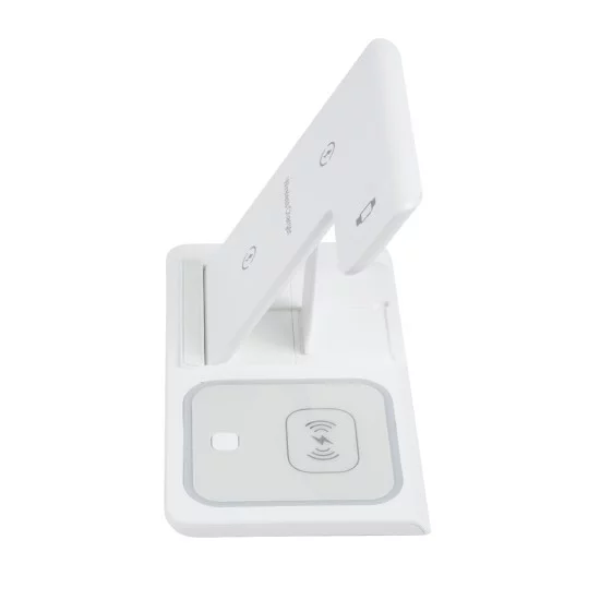 79706 Επιτραπέζια Σταθερή Βάση Ασύρματης Φόρτισης Fast Charging για Κινητά - Earphones - Smart Watches 15W Max - Λευκό