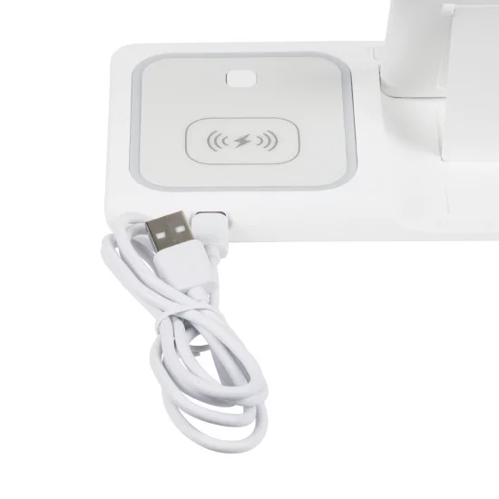 79706 Επιτραπέζια Σταθερή Βάση Ασύρματης Φόρτισης Fast Charging για Κινητά - Earphones - Smart Watches 15W Max - Λευκό