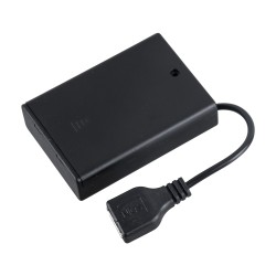 USBGARLAND 79791 Κουτί Τροφοδοσίας με USB & Διακόπτη On/Off για Γιρλάντες LED DC 5V με 3xAA Μπαταρίες IP44 - Μαύρο - Μ6.8 x Π4.8 x Υ1.8cm