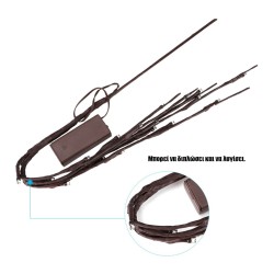 BRANCH 79800 Μοντέρνο Επιτραπέζιο Φωτιστικό LED 3W 300lm 360° με 2 x ΑΑ Μπαταρίες DC 3V IP20 Ψυχρό Λευκό 6000K - DIODE - Καφέ & Μπεζ - Μ62.5 x Π62.5 x Υ70cm - 2 Χρόνια Εγγύηση