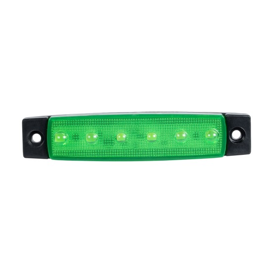 79902 Πλευρικά Φώτα Όγκου Φορτηγών LED 6xSMD2835 DC 10-30V 1.5W 100lm IP66 Πράσινο - Μ9.5 x W2 x H1.1cm