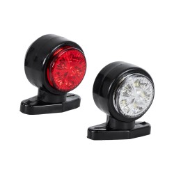 MARKER 79923 Φώτα Όγκου Οχημάτων LED 3W 200lm 90° DC 10-30V Αδιάβροχο IP65 Ψυχρό Λευκό 6000Κ & Κόκκινο - Μ8 x Π5 x Υ8cm - Πακέτο 2 Τεμαχίων - 1 Χρόνο Εγγύηση