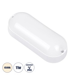 HOMIE 61001 Φωτιστικό Καραβοχελώνα Τοίχου - Απλίκα LED 11W 939lm 180° AC 220-240V Αδιάβροχο IP65 Φυσικό Λευκό 4500K - Lumileds SMD Chip - Λευκό Γαλακτερό - Μ17 x Π7 x Υ4.5cm - 3 Χρόνια Εγγύηση