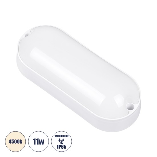 HOMIE 61001 LED Πλαφονιέρα Οροφής - Τοίχου Οβάλ 11W 939lm 150° AC 220-240V Αδιάβροχο IP65 Μ17 x Π7 x Υ4.5cm Φυσικό Λευκό 4500K - 3 Years Warranty HOMIE 61001 LED Πλαφονιέρα Οροφής - Τοίχου Οβάλ 11W 939lm 150° AC 220-240V Αδιάβροχο IP65 Μ17 x Π7 x Υ4.5cm Φυσικό Λευκό 4500K - 3 Years Warranty