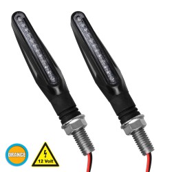 TURNLIGHT 81753 Φλας Μοτοσυκλέτας LED 1W/2W 110lm/220lm 120° DC 12V Αδιάβροχο IP65 Πορτοκαλί - Μ11 x Π2.3 x Υ1.9cm - Πακέτο 2 Τεμαχίων - 1 Χρόνο Εγγύηση