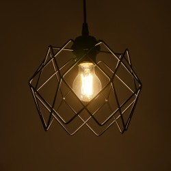 SOLON 201-0059 Μοντέρνο Κρεμαστό Φωτιστικό Οροφής με Ντουί 1 x E27 AC 220-240V IP20 - Μαύρο - Μ24 x Π24 x Υ23cm