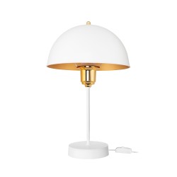 GAZETA 203-0302 Μοντέρνο Επιτραπέζιο Φωτιστικό Πορτατίφ με Ντουί 1 x E27 AC 220-240V IP20 - Λευκό & Χρυσό  - Μ25 x Π25 x Υ39cm