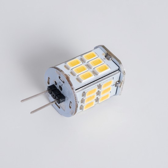 G4BACK 76136 Λάμπα G4 LED 6W 600lm 320° DC 12-24V IP20 Θερμό Λευκό 2700K Dimmable - Sanan SMD Chip - Back Pin - Μ1.9 x Π1.9 x Υ3.7cm - 2 Χρόνια Εγγύηση