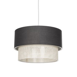 SISSIE 203-0140 Μοντέρνο Κρεμαστό Φωτιστικό Οροφής με Ντουί 1 x E27 AC 220-240V IP20 - Μαύρο & Μπεζ - Μ30 x Π30 x Υ23cm