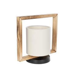 CUP 203-0052 Vintage Επιτραπέζιο Φωτιστικό Πορτατίφ με Ντουί 1 x E27 AC 220-240V IP20 - Καφέ & Λευκό - Μ28 x Π20 x Υ28cm