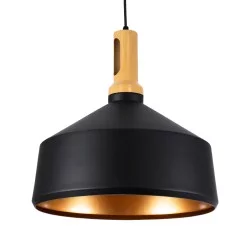 CALYPSO 01334-B Μοντέρνο Κρεμαστό Φωτιστικό Οροφής με Ντουί 1 x E27 AC 220-240V IP20 - Μαύρο & Μπρούτζινο - Μ36 x Π36 x Υ35cm