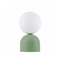 MAGIC 204-0130 Μοντέρνο Eπιτραπέζιο Φωτιστικό Μονόφωτο 1 x E14 IP20 Πράσινο Μέταλλο με Λευκό Γυαλί - Μ13 x Π13 x Υ28cm